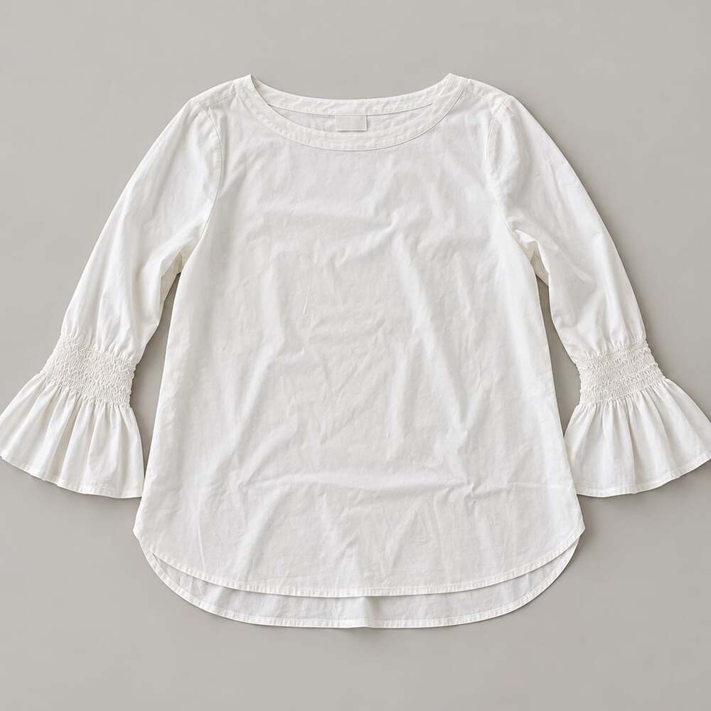 J.Jill White Shirt Collection Blouse Size M Smocked (n1)